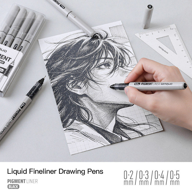 LANGUO 0.2/0.3/0.4/0.5 mm Micr - Copic Marker Sketch 评论和价格