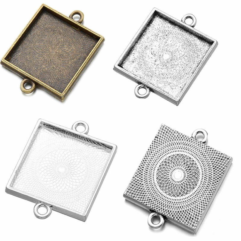 Onebeading Fit 25x25mm Square  - Bezels Set Pendant 评论和价格