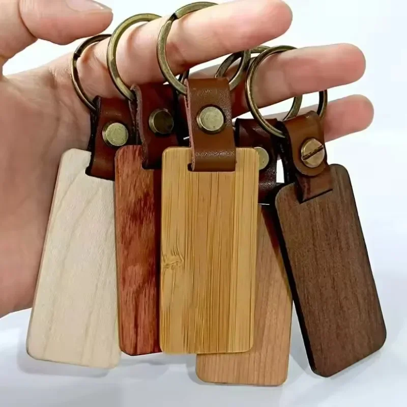 Wooden Keychain Blank Engravab - Wood Ring Blank 评论和价格