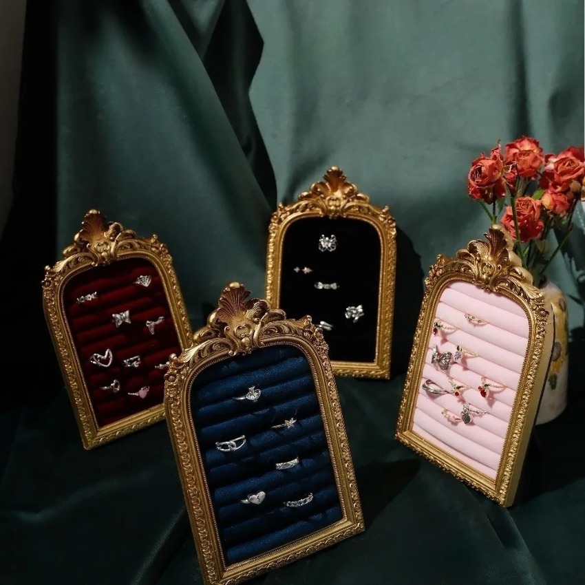Jewelry Storage Shelf Velvet V - Wood Ring Blank 评论和价格