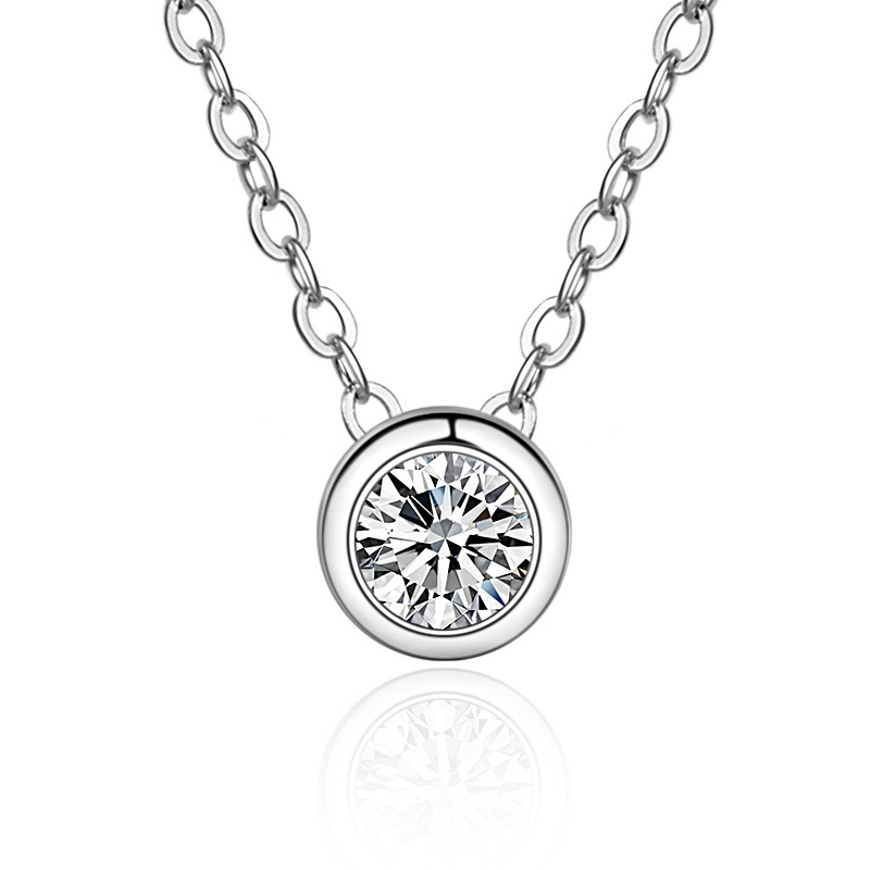 D Color Moissanite Bezel Stud  - Bezels Set Pendant 评论和价格