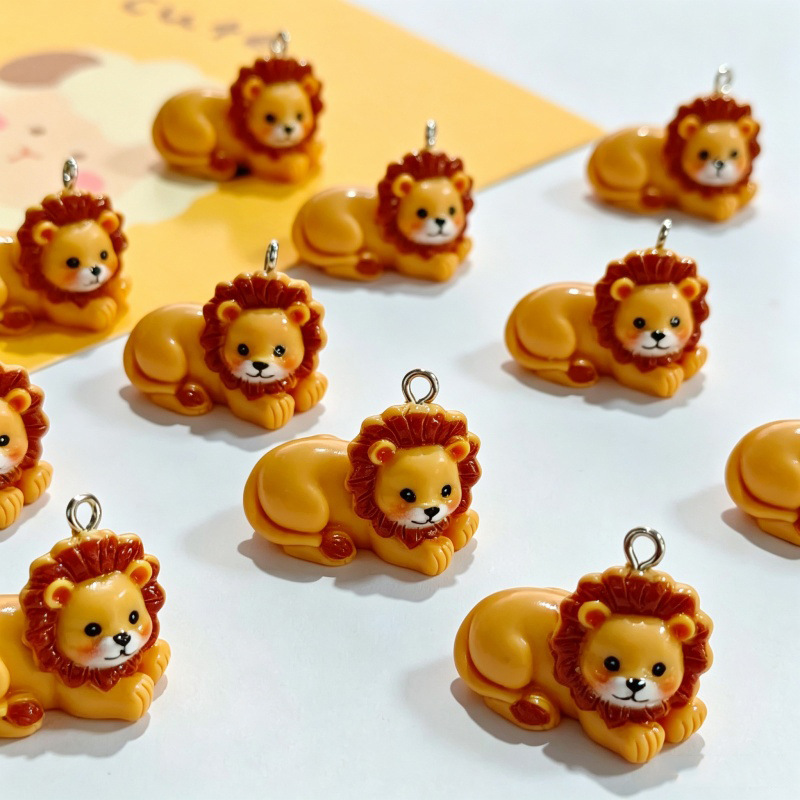 6Pcs Resin Simulation Cute Lio - Resin Crafts Diy 评论和价格