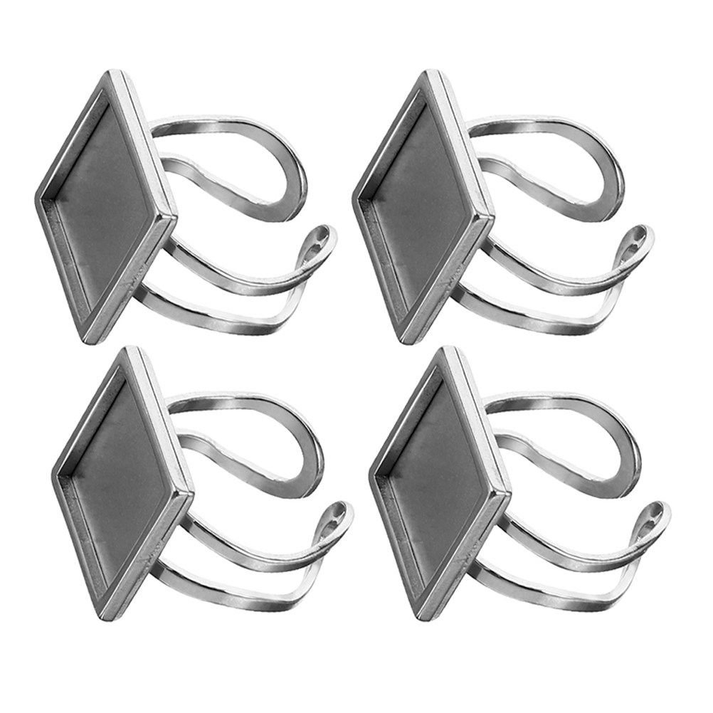 4Pcs Metal Ring Blanks Stainle - Resin Crafts Diy 评论和价格